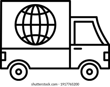 Vector Global Delivery Outline Icon Design
