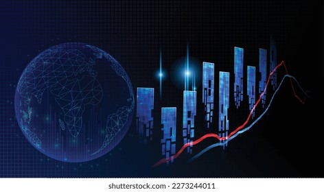 Vector global economics world financial technology