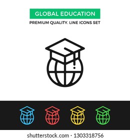 Vector global education icon. Premium quality graphic design. Modern signs, outline symbols collection, simple thin line icons set for websites, web design, mobile app, infographics