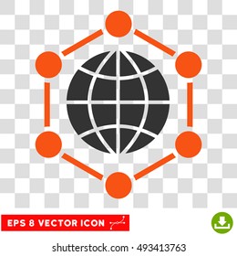 Vector Global Frame EPS vector pictograph. Illustration style is flat iconic bicolor orange and gray symbol on a transparent background.