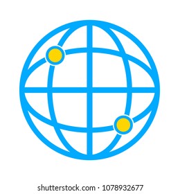 vector global gps icon - navigation illustration, travel symbol isolated