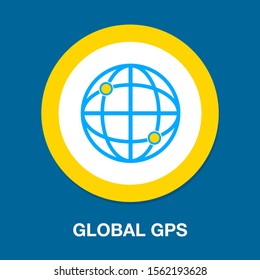 vector global gps icon - navigation illustration, travel symbol isolated
