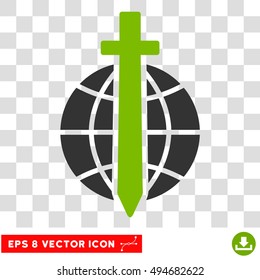 Vector Global Guard EPS vector pictogram. Illustration style is flat iconic bicolor eco green and gray symbol on a transparent background.