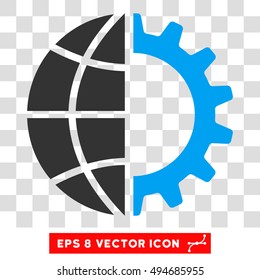 Vector Global Industry EPS vector pictograph. Illustration style is flat iconic bicolor blue and gray symbol on a transparent background.