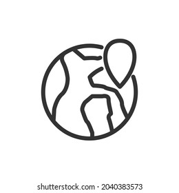 Vector global line icon. Symbol in trendy outline style. Vector illustration isolated on a white background. 