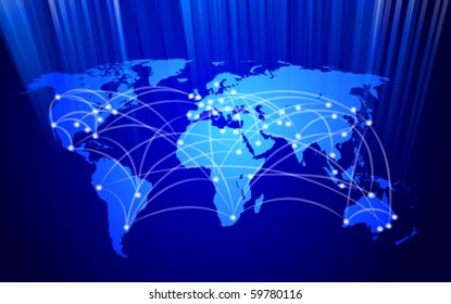 Vector Global Network Connection Concept