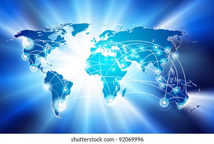 Vector Global Network Connection Concept