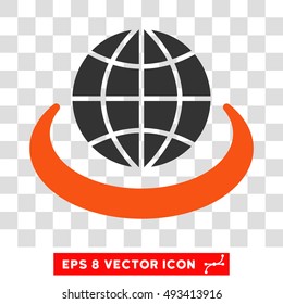 Vector Global Network EPS vector pictograph. Illustration style is flat iconic bicolor orange and gray symbol on a transparent background.