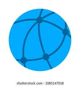 Vector Global Network Icon, Internet Technology Abstract, Social Networking Sign Symbol - Communication Concept