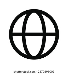 Vector global network icon line on white.