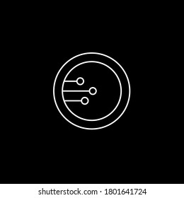 Icono de red Vector Global en negro. Señal de conexiones sociales. Botón de círculo de contorno lineal.