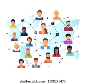 Vector of a global network of interconnected people 