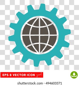 Vector Global Options EPS vector pictogram. Illustration style is flat iconic bicolor grey and cyan symbol on a transparent background.