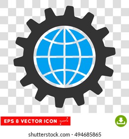 Vector Global Options EPS vector pictogram. Illustration style is flat iconic bicolor blue and gray symbol on a transparent background.