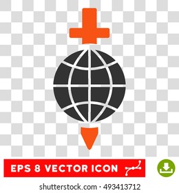 Vector Global Safety Sword EPS vector pictograph. Illustration style is flat iconic bicolor orange and gray symbol on a transparent background.
