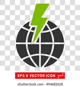 Vector Global Shock EPS vector pictogram. Illustration style is flat iconic bicolor eco green and gray symbol on a transparent background.