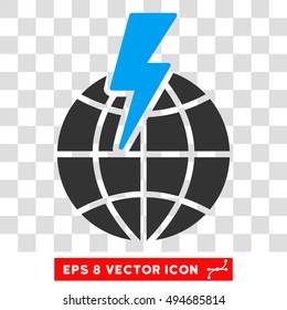 Vector Global Shock EPS vector pictograph. Illustration style is flat iconic bicolor blue and gray symbol on a transparent background.