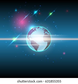 vector global and stars communication technology background