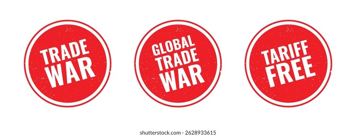 Vetor Global Trade War Tariff Selo Livre Design