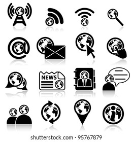 Vector Globalcon! communications set.   Transparency used on reflections (separate layer).