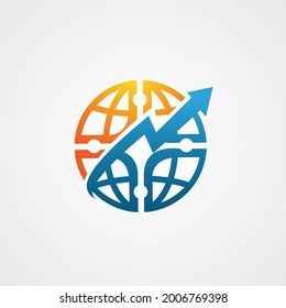 Vector Globe Arrow Sign Logo