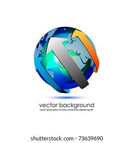 vector globe with arrows