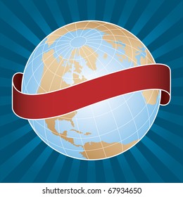 Vector Globe With Banner