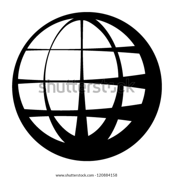 Vector Globe Black Symbol Stock Vector Royalty Free 120884158