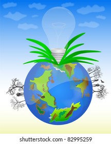 Vector Globe & Bulb