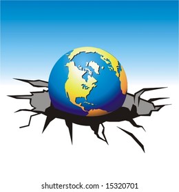 vector with globe and continet