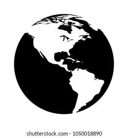 vector globe earth icon - map world illustration ball - network symbol