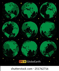 Vector globe earth icons