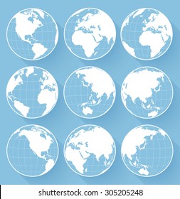 Vector globe earth icons