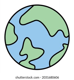 Diseño del icono de contorno de globo vectorial

