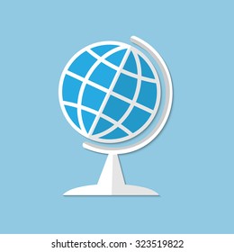 Vector globe flat illustration. Education concept object - Eps 10.