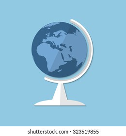 Vector globe flat illustration. Education concept object - Eps 10.