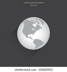 Vector globe flat web icon. Eps 10.