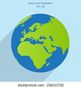 Vector globe flat web icon. Eps 10.