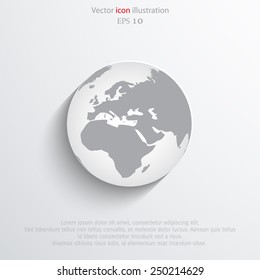 Vector globe flat web icon. Eps 10.