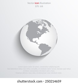 Vector globe flat web icon. Eps 10.