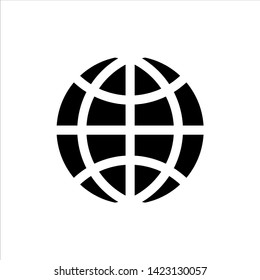 Vector globe icon. black internet, go to web symbol with trendy flat style icon for web site design, logo, app, UI isolated on white background