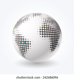 Vektor-Globus-Symbol mit Punkten