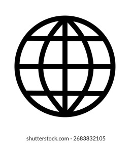Vector globe icon or earth icon with line style.