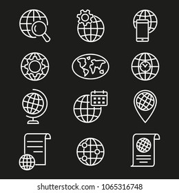 Vector globe icon, earth sign