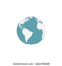 Vector globe icon. Earth icon. Stock vector illustration isolated on white background.