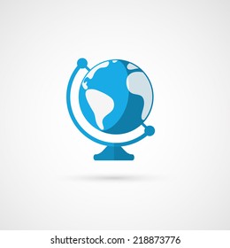 Vector globe icon. Geography.