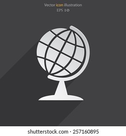Vector globe icon illustration background.