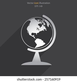 Vector globe icon illustration background.