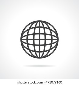 Vector Globe Icon. International Sign. Multi Language Icon.