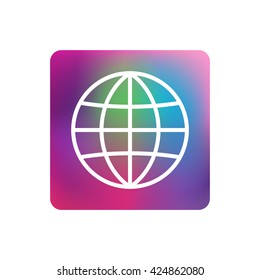 Vector Globe icon on blurred background